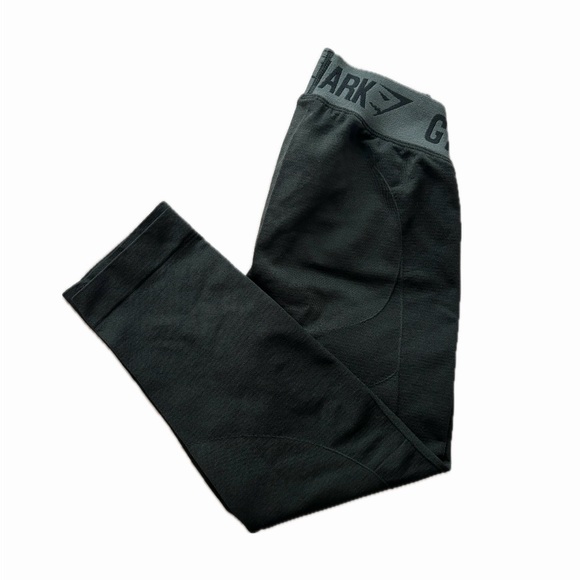 Gymshark Flex Cropped Leggings- BlackMarl/Charcoal - Picture 3 of 5